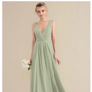 Celadon green bridesmaid dress